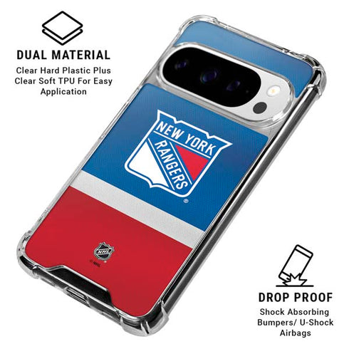 NHL New York Rangers Jersey Google Pixel 10 Pro XL Clear Case